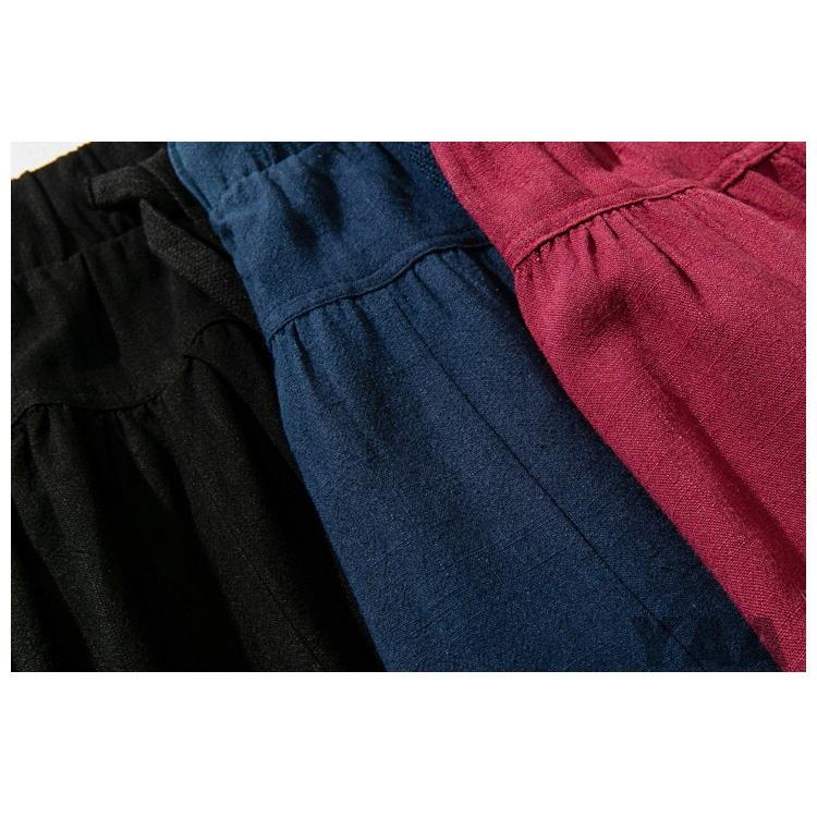 メンズ サルエルパンツ ワイドパンツ リネンパンツ 麻パンツ 涼しいズボン ゆったり 夏 サマー  プレゼント 父の日 |  | 05