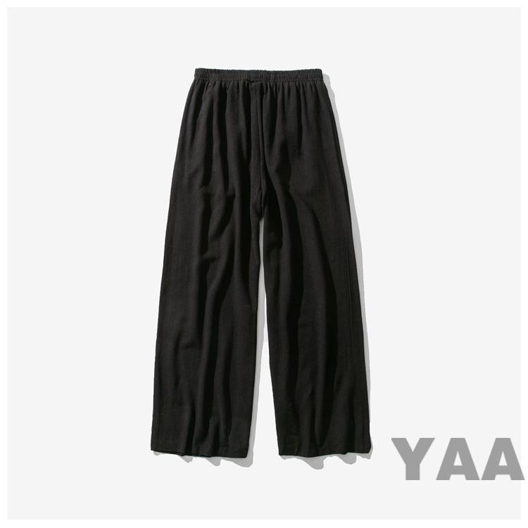 メンズ ワイドパンツ サルエルパンツ 涼しいズボン 麻パンツ リネン