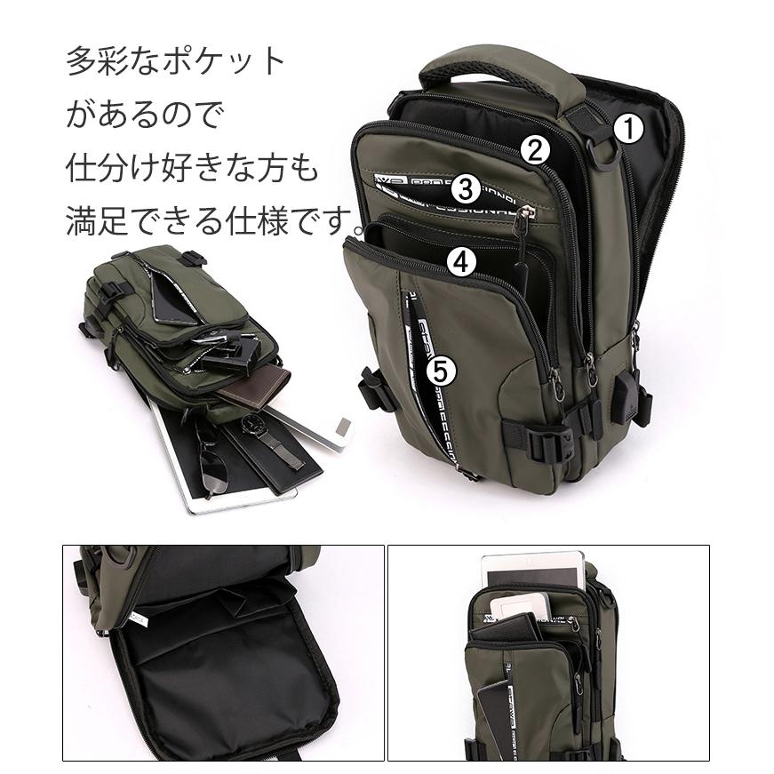 ボディバッグ ナイロンバッグ バックパック ショルダーバッグ 3way