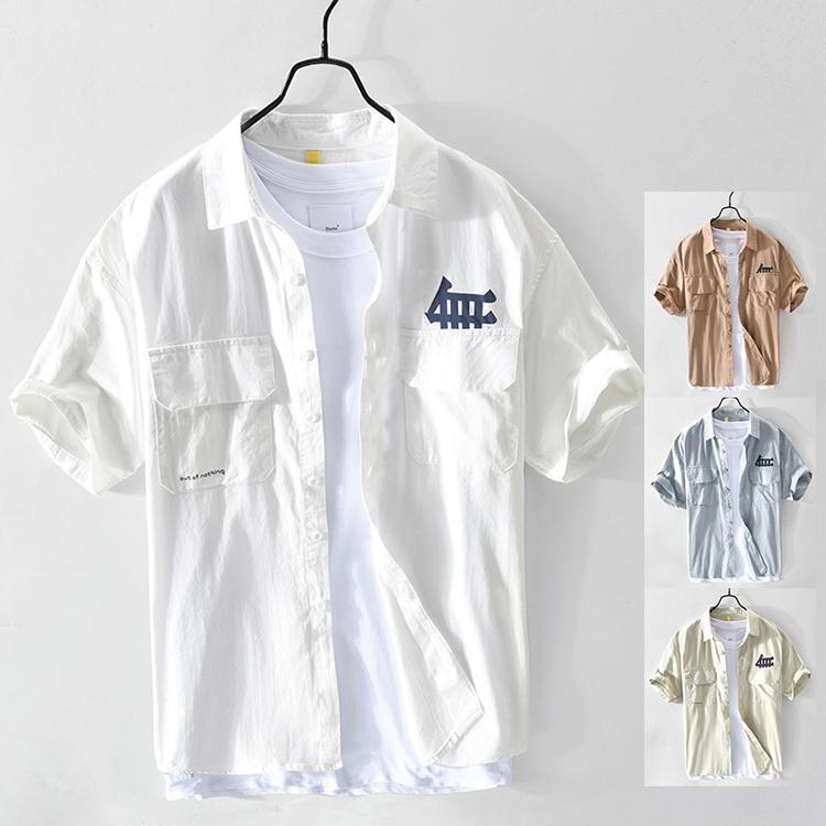 メンズシャツ 半袖 夏服 白シャツ 半袖シャツ トップス ポケット付き 薄手 ゆったりシャツ 夏サマー おしゃれ カジュアル 父の日 Bg Yaa 通販 Yahoo ショッピング