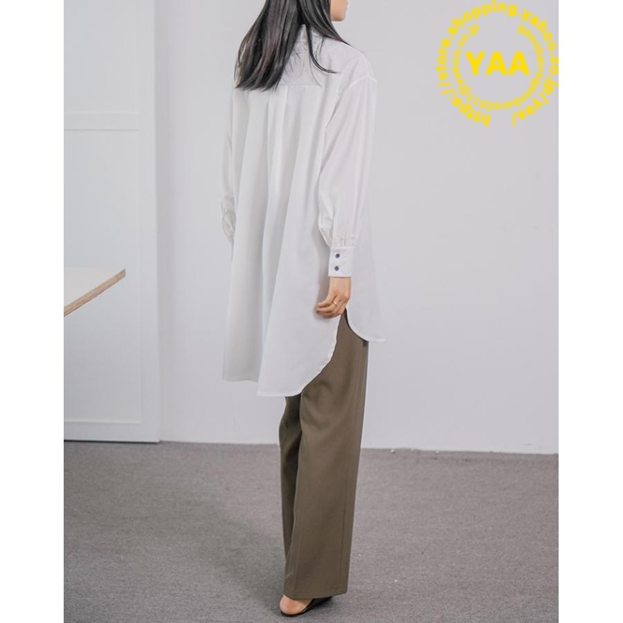 シャツ レディース ロング丈 チュニック ブラウス 長袖シャツ
