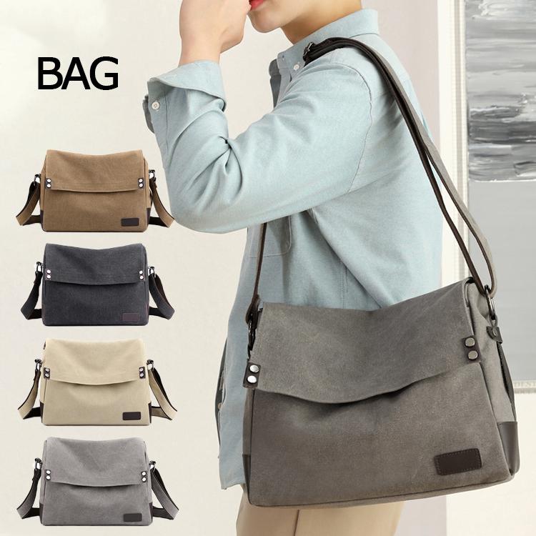 ショルダーバッグ メンズ 斜めがけ 帆布バッグ キャンパス 機能性