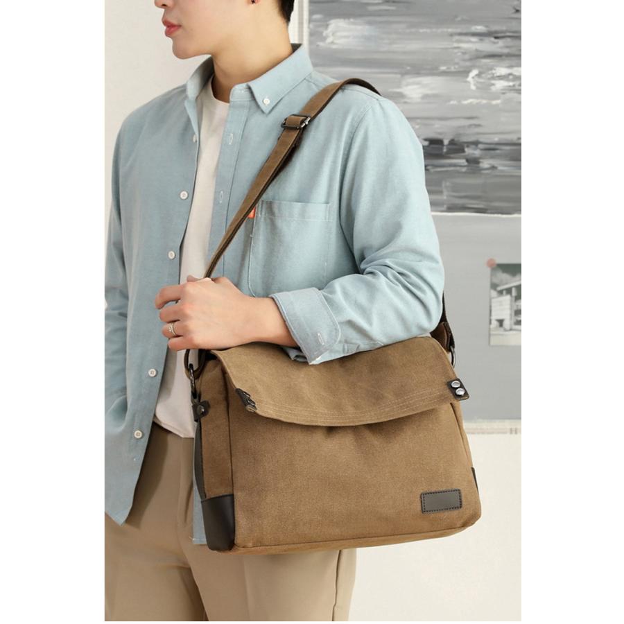 ショルダーバッグ メンズ 斜めがけ 帆布バッグ キャンパス 機能性