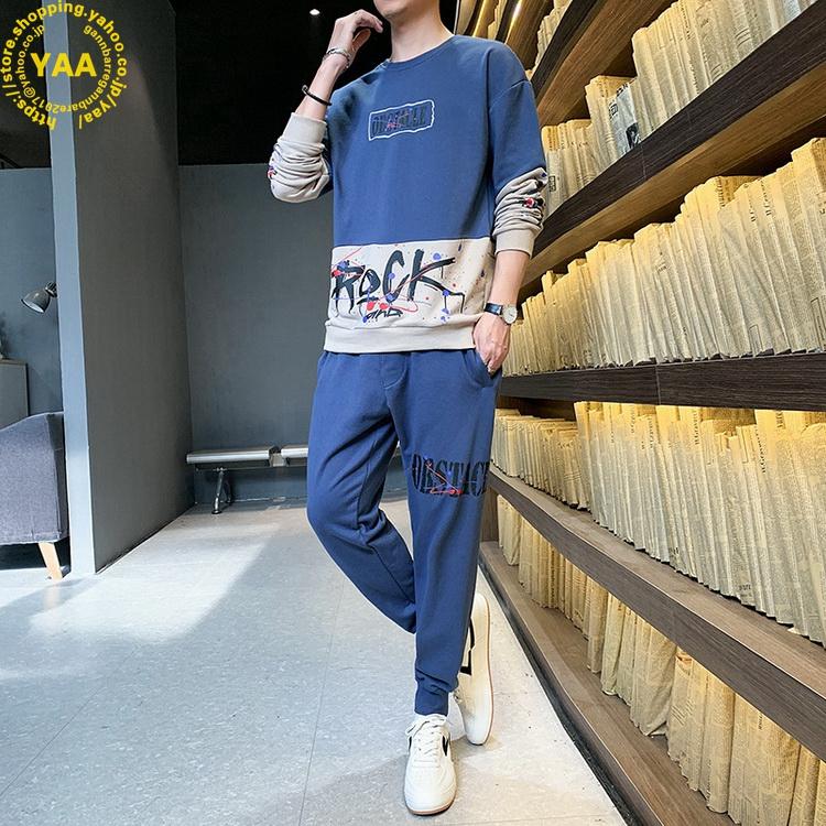 セットアップ メンズ 上下セット 長袖tシャツ ロングパンツ スウェット ジャージ 春物 おしゃれ カジュアル ファッション かっこいい Bv Yaa 通販 Yahoo ショッピング