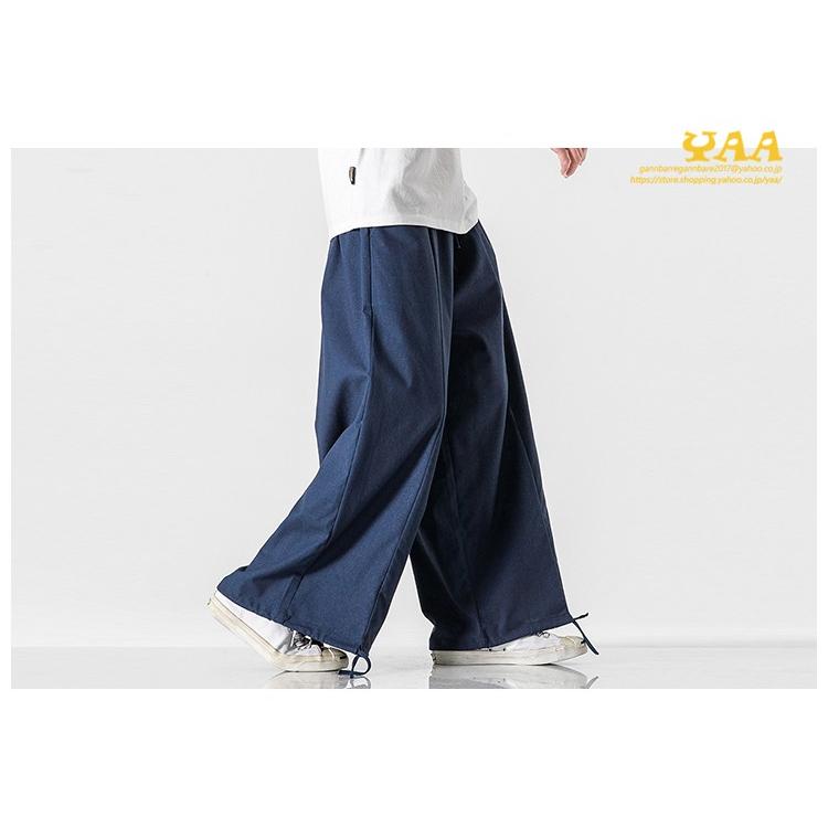 80s HAI SPORTING GEAR リネン スラックス ワイド バギー ワイドパンツ メンズ ルーズパンツ バギーパンツ 太め ロング丈 リネン