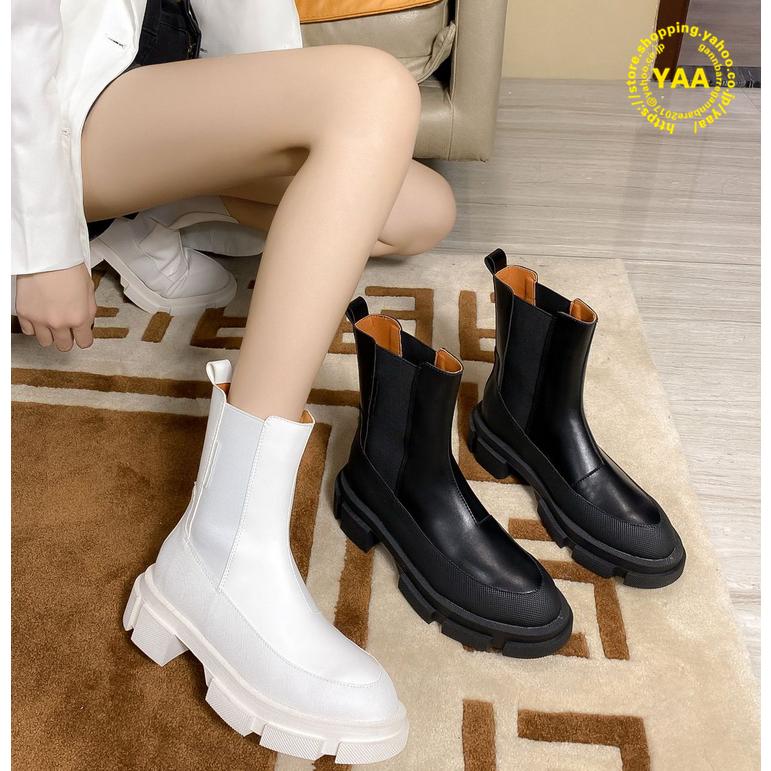サイドゴアブーツ 厚底 ブーツ ショートブーツ ミドルブーツ レディース ファッション ホワイト ブラック 春 春 冬 C Yaa 通販 Yahoo ショッピング