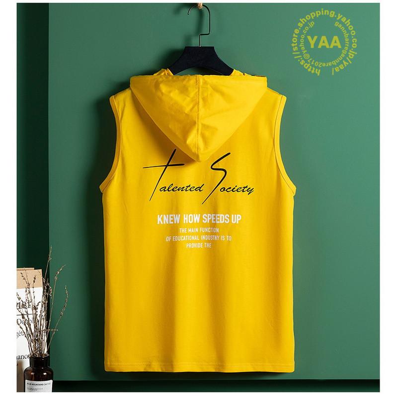 メンズ ノースリーブ パーカー インナー タンクトップ 袖なし プル