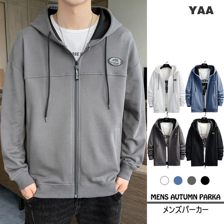 パーカー メンズ 春服 春物 ジップアップパーカー トップス きれいめ ロゴ 長袖 22 春 秋 新作 D0308 Yaa 通販 Yahoo ショッピング