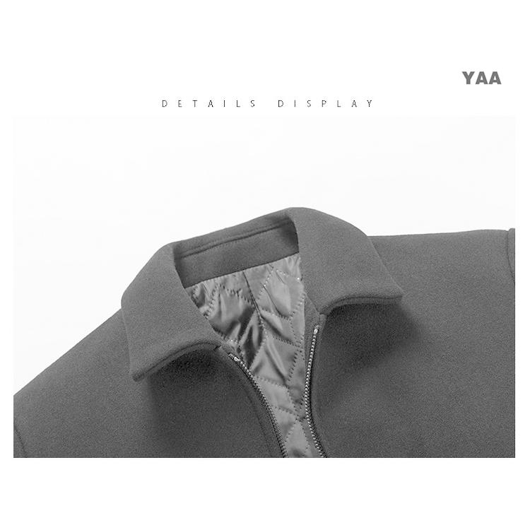 ステンカラーコート メンズ ジップアップ ショート丈 ビジネスコート