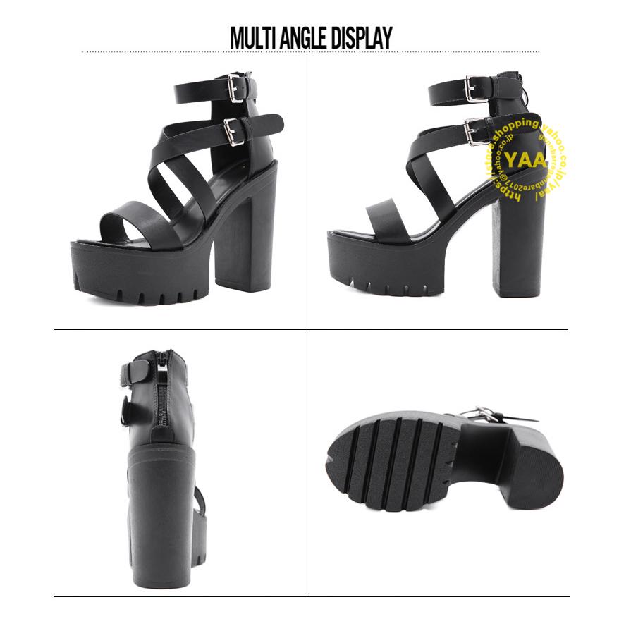 サンダル レディース 春夏 ハイヒール 前厚 靴 厚底シューズ