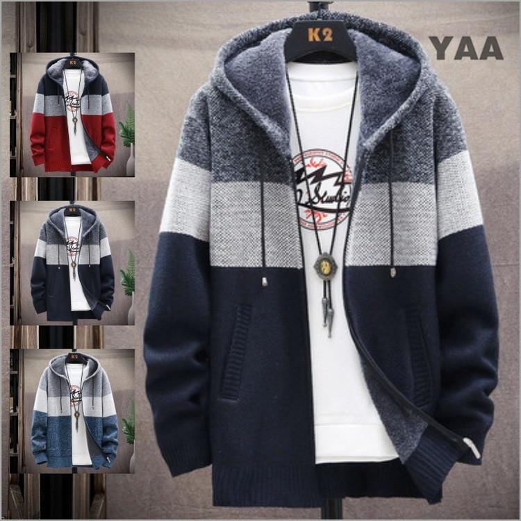 カーディガン ニットセーター メンズ パーカー 防寒 ジャケット 厚手 裏起毛 フード付き アウター 春 秋 暖かい 驚きの値段で