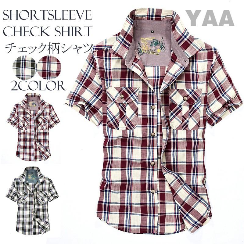 チェックシャツ カジュアルシャツ メンズ 半袖 ストレッチ おしゃれ お兄系 ファッション 夏物 新作 Dxc012 Yaa 通販 Yahoo ショッピング