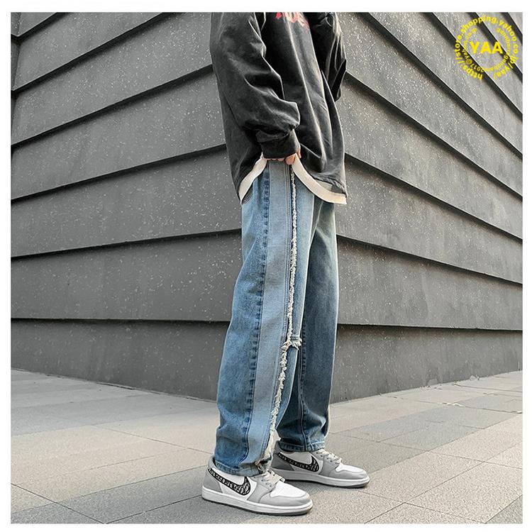 きれいめパンツ メンズ ジーンズ Jeans デニムパンツ 切り替え ウォッシュ ストリート系 10代 代 30代 一流の品質