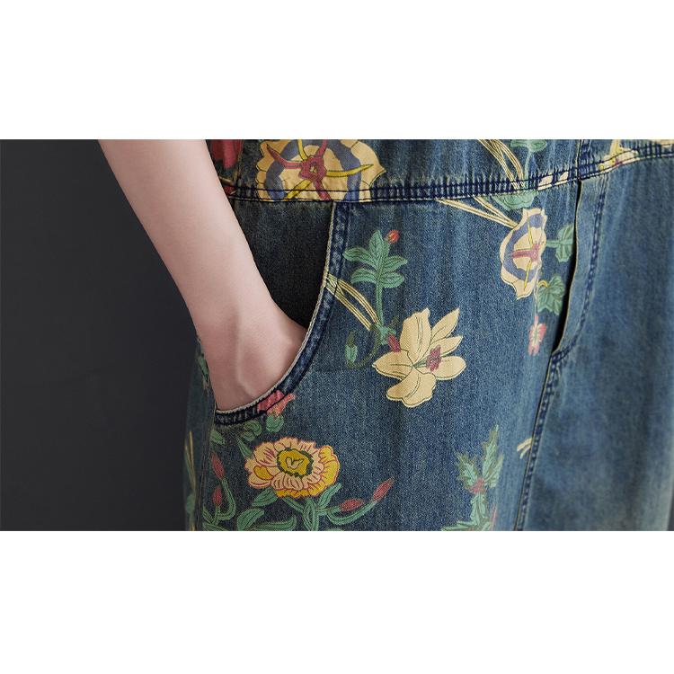 【期間限定】フランシュリッペfl5 デニム半袖ワンピース　美品 ボリューム袖デニムワンピース ワンピース 半袖[品番