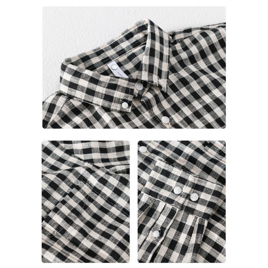 ネルシャツ チェックシャツ ボタンダウンシャツ カジュアルシャツ 長袖 100%綿 秋冬 メンズ ファッション |  | 16