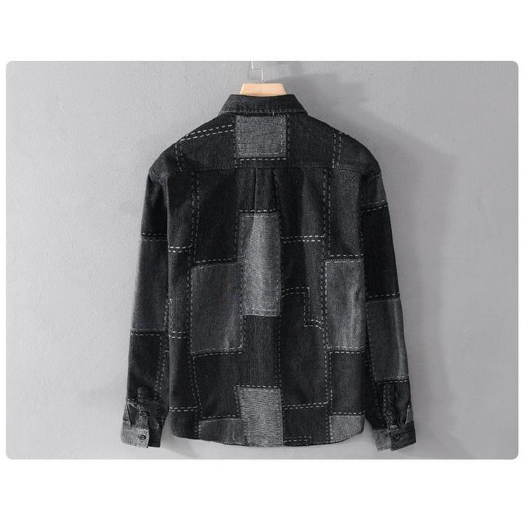 ダンガリーシャツ メンズ シャツ デニムシャツ カジュアルシャツ トップス チェック柄 長袖 秋服 秋物 父の日 |  | 17
