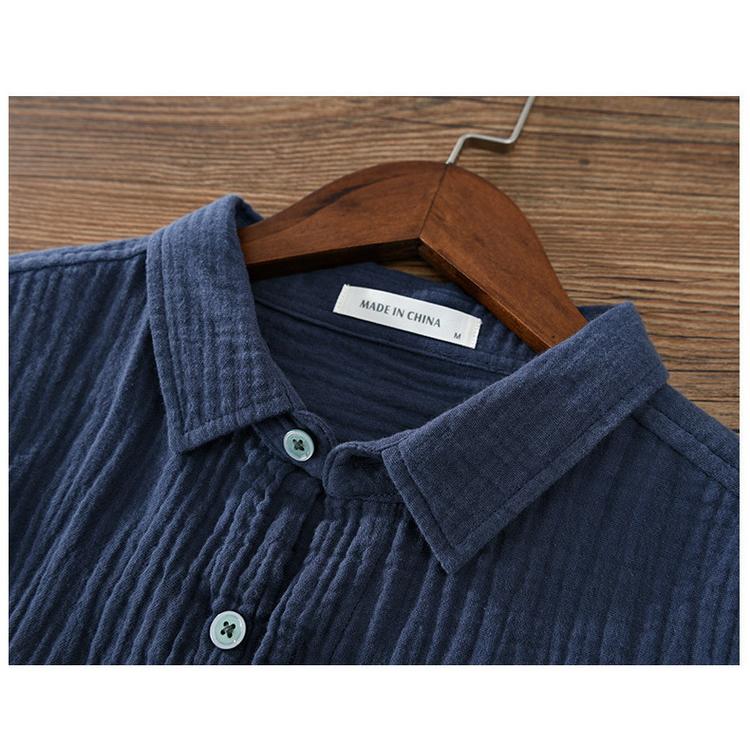 カジュアルシャツ メンズ コットンダブルガーゼ シャツ 長袖シャツ トップス ふんわり 100%綿 春 夏 秋 父の日 |  | 19