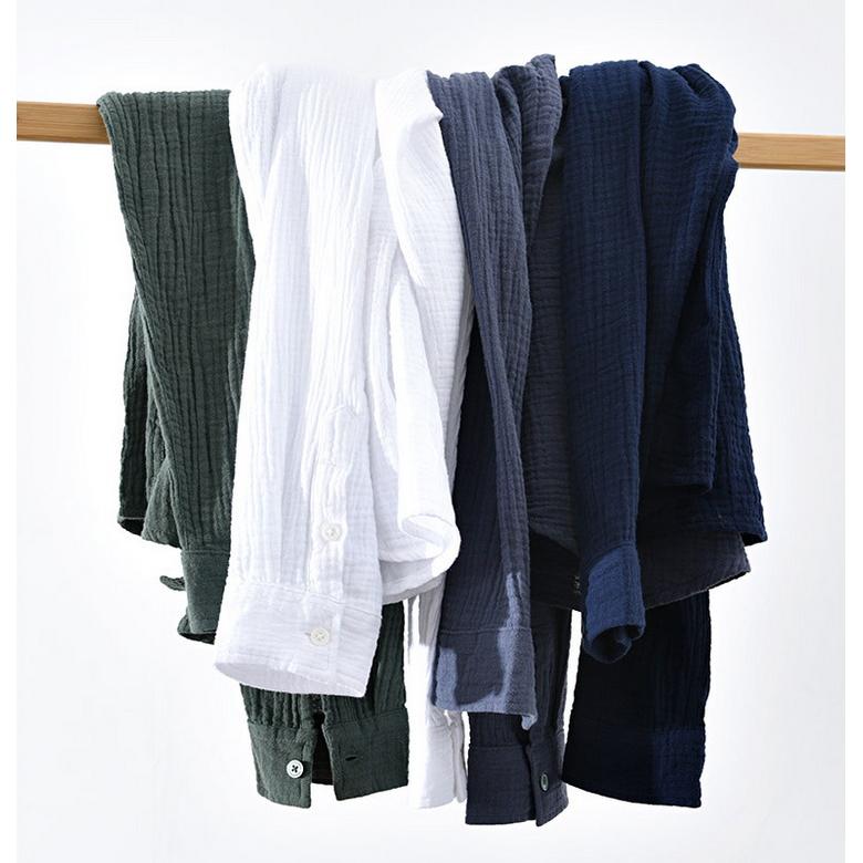 カジュアルシャツ メンズ コットンダブルガーゼ シャツ 長袖シャツ トップス ふんわり 100%綿 春 夏 秋 父の日 |  | 07