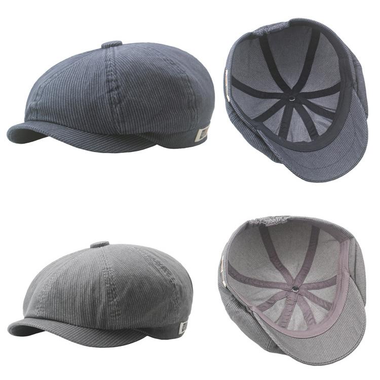 帽子 メンズ キャスケット ストライプ柄 ハンチング ニュースボーイ