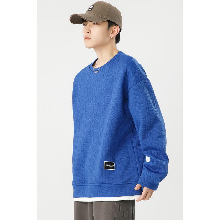 メンズ トレーナー クルーネック 肩落ち ルーズ P00024 トレーナー メンズ 春服 春物トレーナー トップス クルーネック