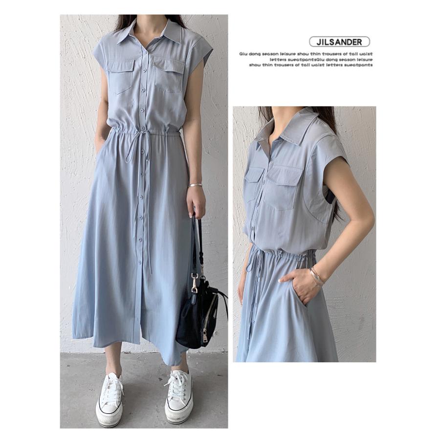 シャツワンピース レディース 夏ワンピース ロングワンピース