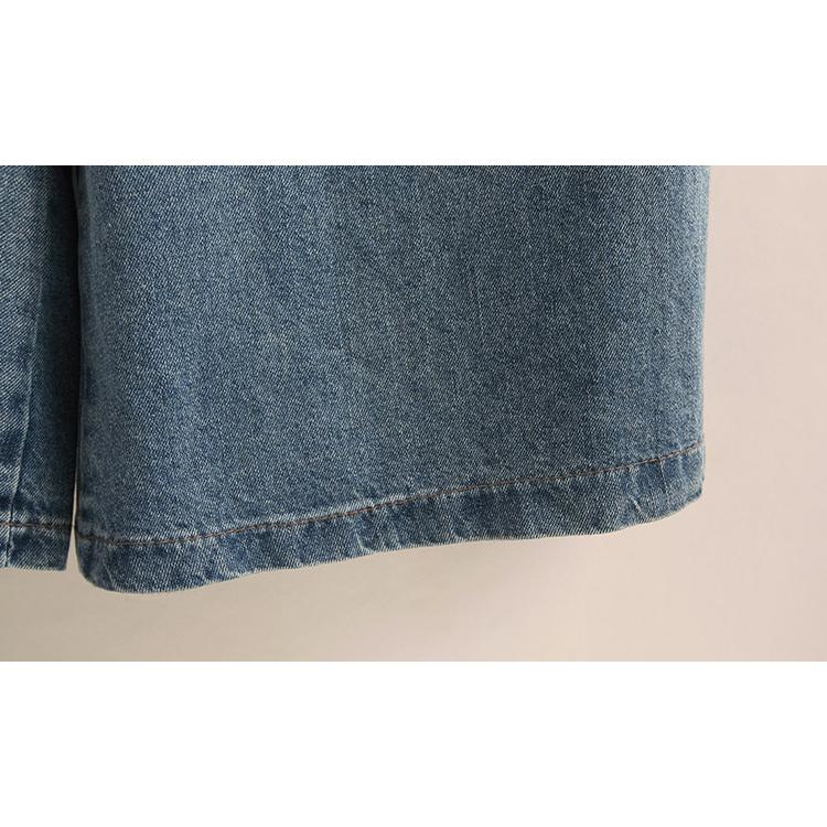 ワイドパンツ レディース デニム ジーンズ バギーパンツ 刺繍 花