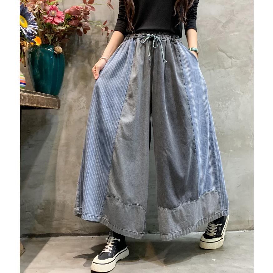 ガウチョパンツ ジーンズ デニムパンツ バギーパンツ ワイドパンツ 八