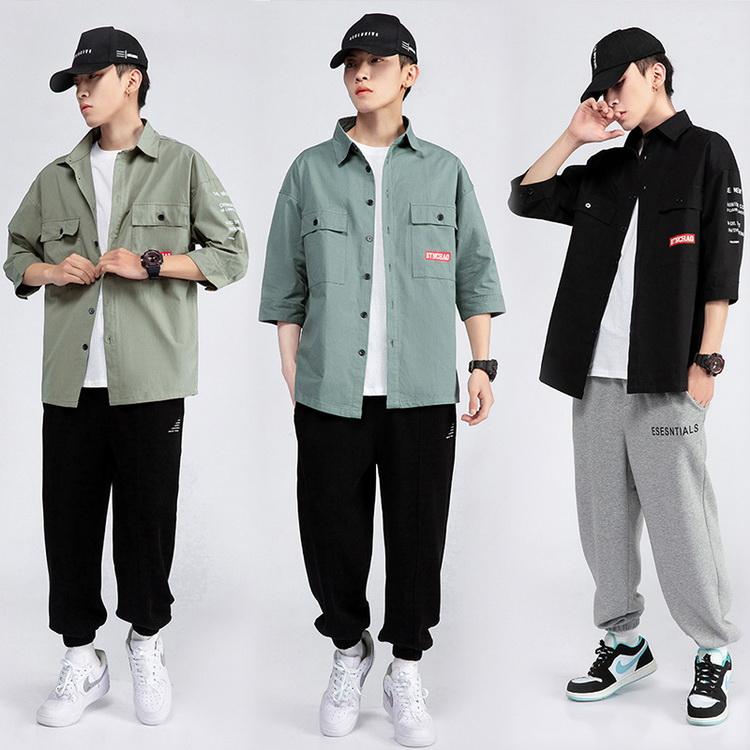 クーポン対象 年末セール 7分袖シャツ メンズ 夏服 カジュアルシャツ トップス 七分袖 ミリタリー ワークシャツ 夏 メンズファッション 父の日 プレゼント 送料無料 クリスマスギフト ギフトに最適 七分袖シャツ メンズ ワークシャツ カジュアルシャツ トップス