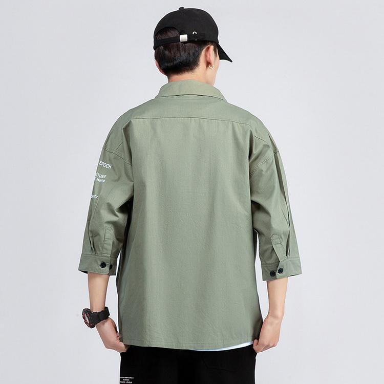 七分袖シャツ メンズ ワークシャツ カジュアルシャツ トップス