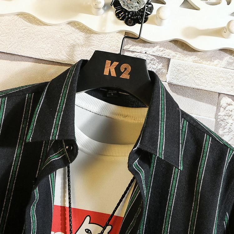 ストライプシャツ トップス 長袖 シャツ カジュアルシャツ きれいめ 30