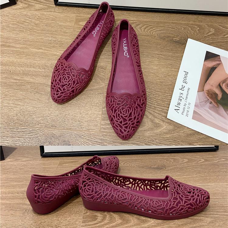 パンプス シューズ 靴 ウェッジヒール ビニール 通気 低反発