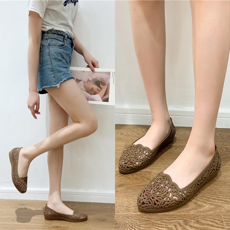 パンプス シューズ 靴 ウェッジヒール ビニール 通気 低反発 柔らかい