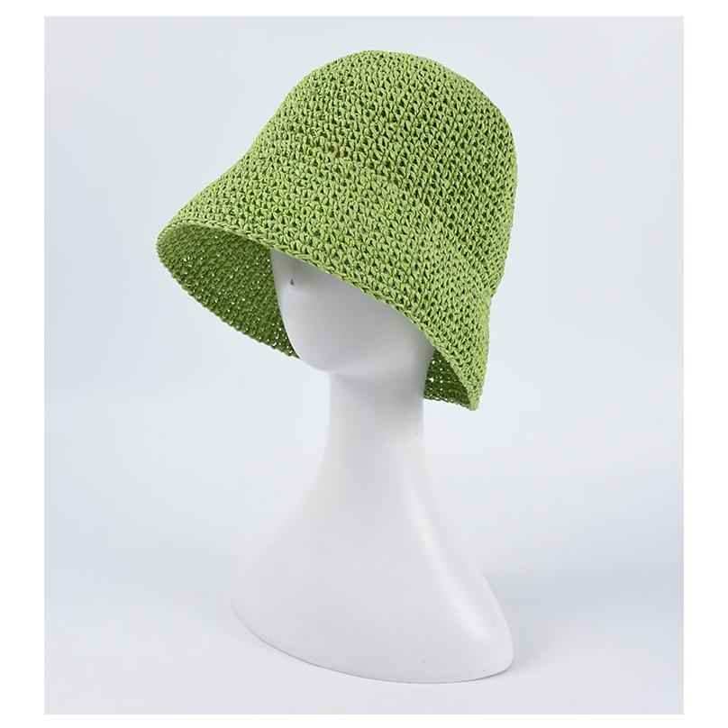 バケットハット レディース クロッシェ ペーパーハット 麦わら風