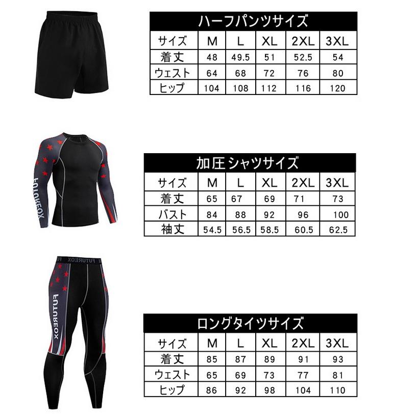 サイクルジャージ コンプレッションウェア 3枚組 上下セット 加圧