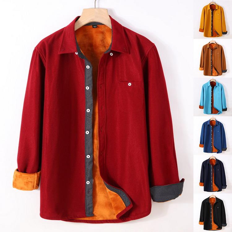 コーデュロイシャツ メンズ 裏起毛 裏ボア ボタンダウンシャツ カジュアルシャツ トップス 長袖 シャツ 暖かい 防寒 秋冬 | 