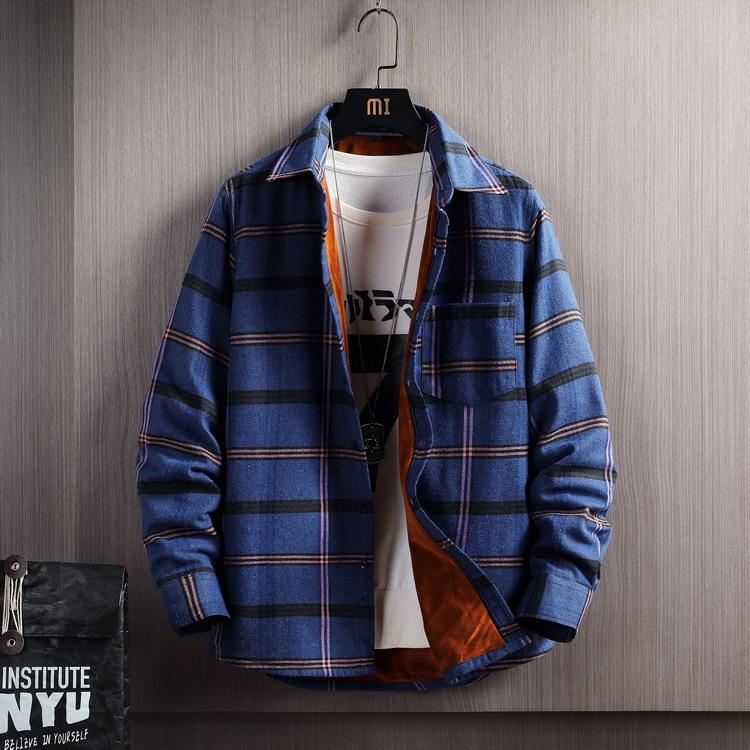 シャツ 裏ボア ボーダー柄シャツ カジュアルシャツ 裏起毛シャツ