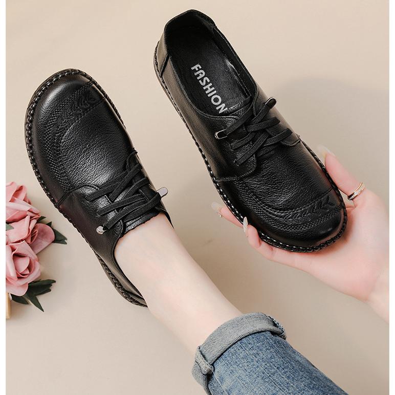 デッキシューズ レディース 牛革 本革 ぺたんこ やわらか フラット