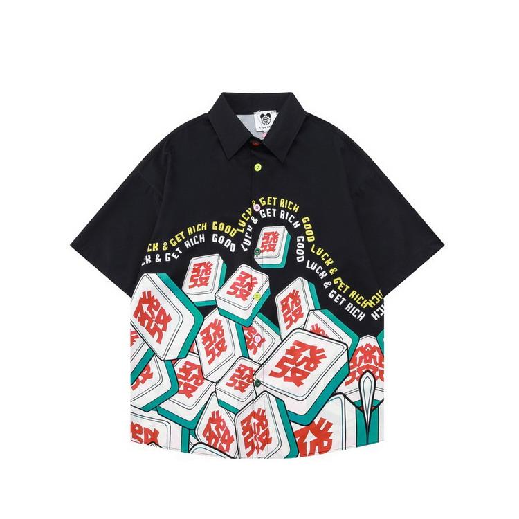 シャツ メンズ 麻雀 字牌 発 おもしろい アロハシャツ カジュアル
