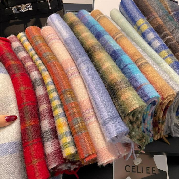 マフラー 100％ウール スカーフ チェック柄 秋冬 あたたか キッズ