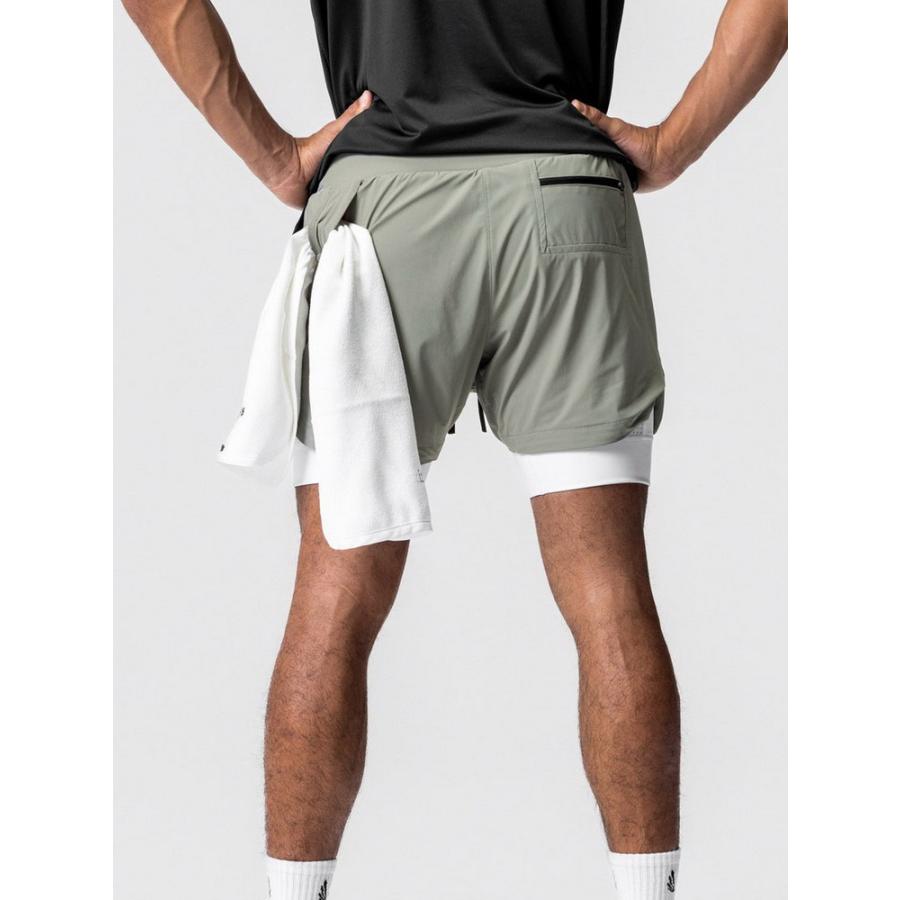 ハーフパンツ メッシュタイツ付き ショートパンツ フィットネス