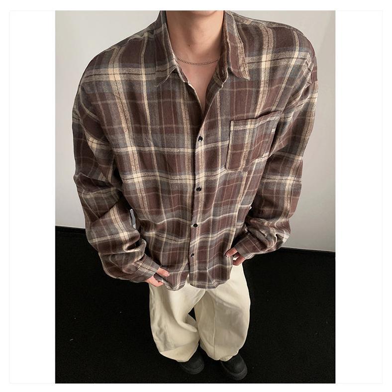 ネルシャツ 秋冬 チェックシャツ 長袖 シャツ カジュアルシャツ