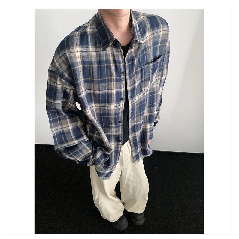 ネルシャツ 秋冬 チェックシャツ 長袖 シャツ カジュアルシャツ