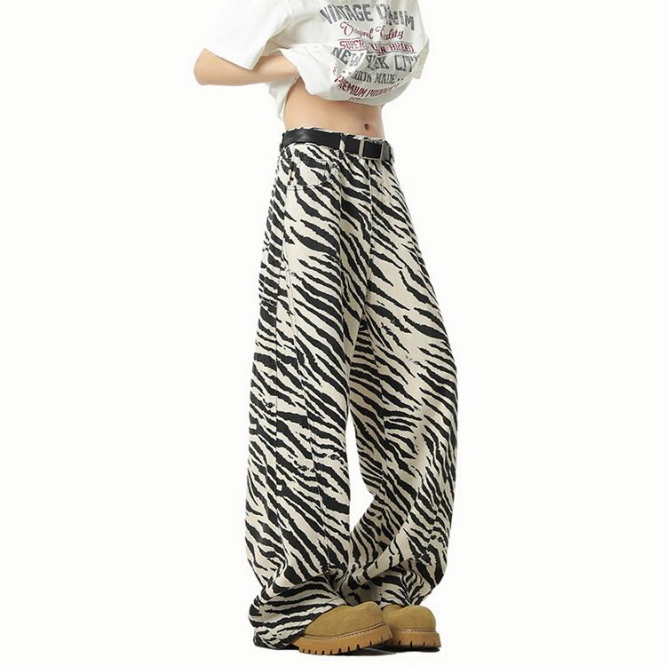 ワイドパンツ メンズ ゼブラ柄 バギーパンツ ロングパンツ ボトムス