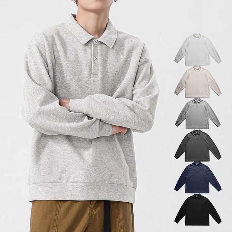 新品ポロ長袖ポロシャツMサイズ ポロシャツ メンズ 長袖 トップス polo 長袖ポロ 無地 : YAA - 通販