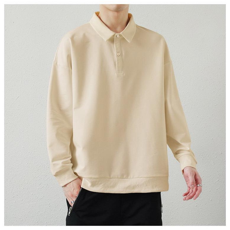 新品ポロ長袖ポロシャツMサイズ ポロシャツ メンズ 長袖 トップス polo 長袖ポロ 無地 : YAA - 通販