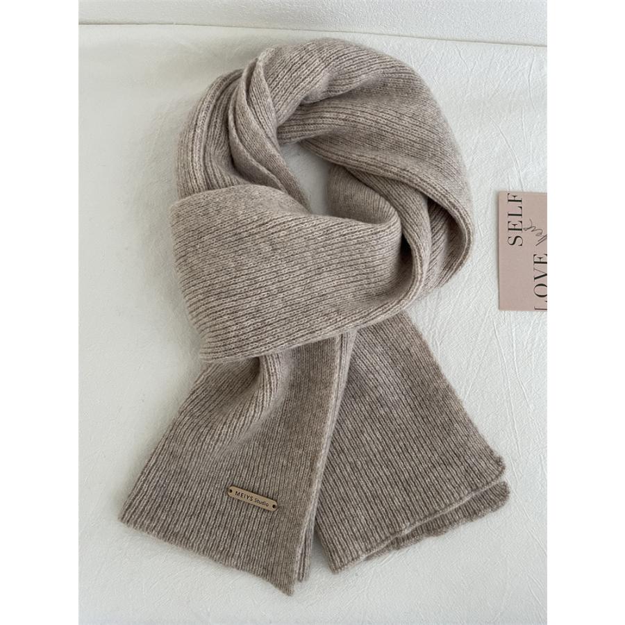 マフラー 100%ウール ニットマフラー 無地 秋冬 防寒 レディース メンズ |  | 19