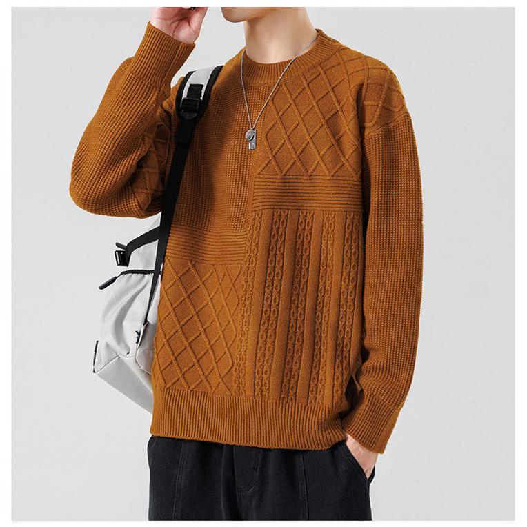 セーター ニット クルーネック ニットセーター トップス 幾何学模様