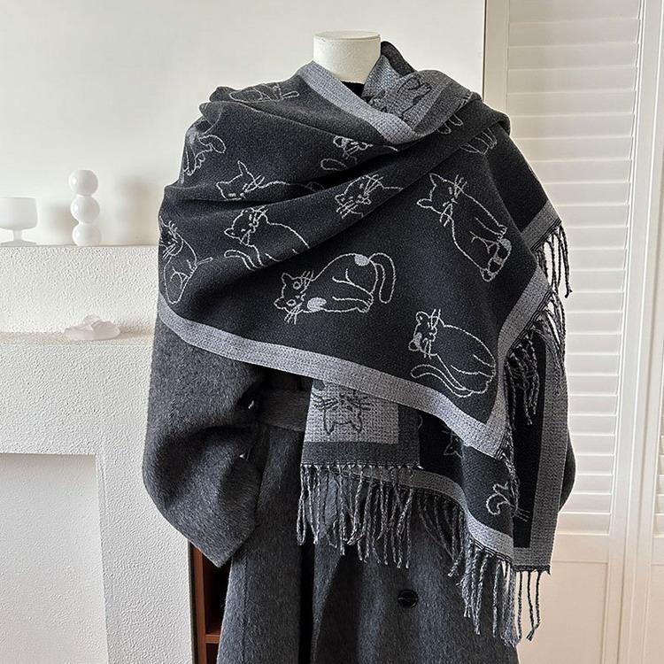 ストール 秋冬 あたたか マフラー 柔らかい リバーシブル ひざ掛け