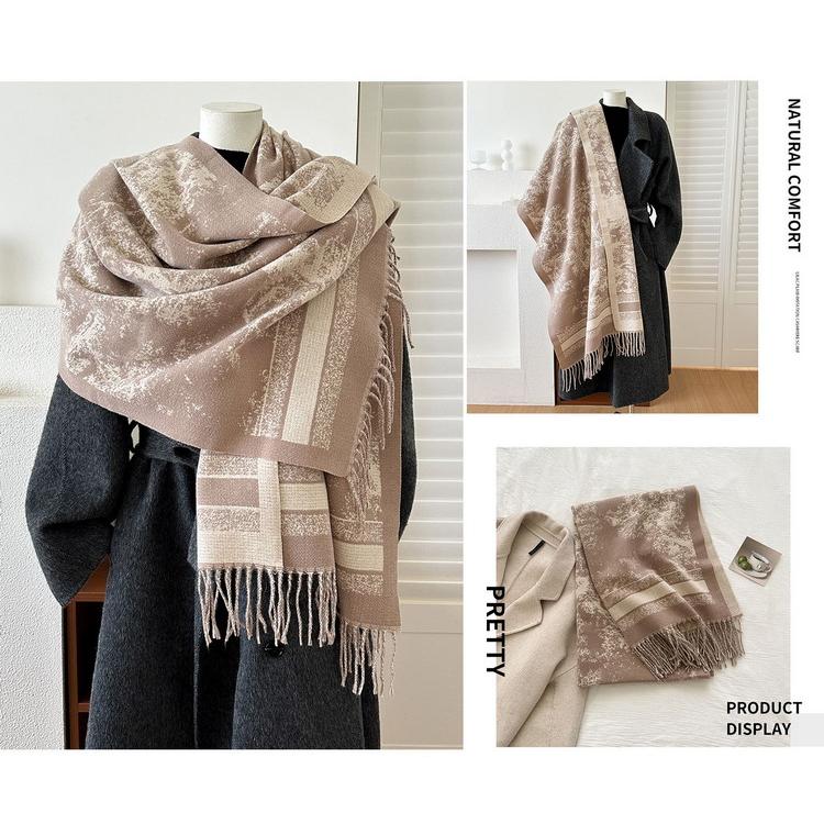 ストール 秋冬 あたたか マフラー 柔らかい リバーシブル ひざ掛け