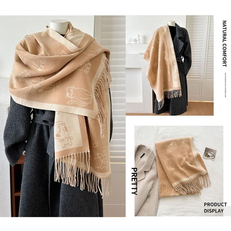 ストール 秋冬 あたたか マフラー 柔らかい リバーシブル ひざ掛け